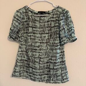Banana Republic Mint and Black Blouse